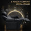Fauteuil inclinable électrique 37,8 po 1 pièce fabriqué avec nappa de grain supérieur, relaxation entièrement réglable, charge intelligente, éclairage à DEL RVB dynamique, noir-143783432