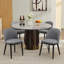 Set of 2 Modern Fabric Upholstered Dining Chairs, Curved Back Kitchen Side Chairs with Wood Legs-868029182