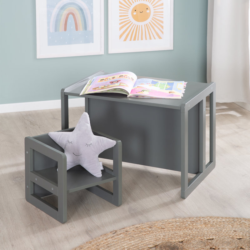 3-In-1 Children'S Seating Group In, Rectangular, Anthracite