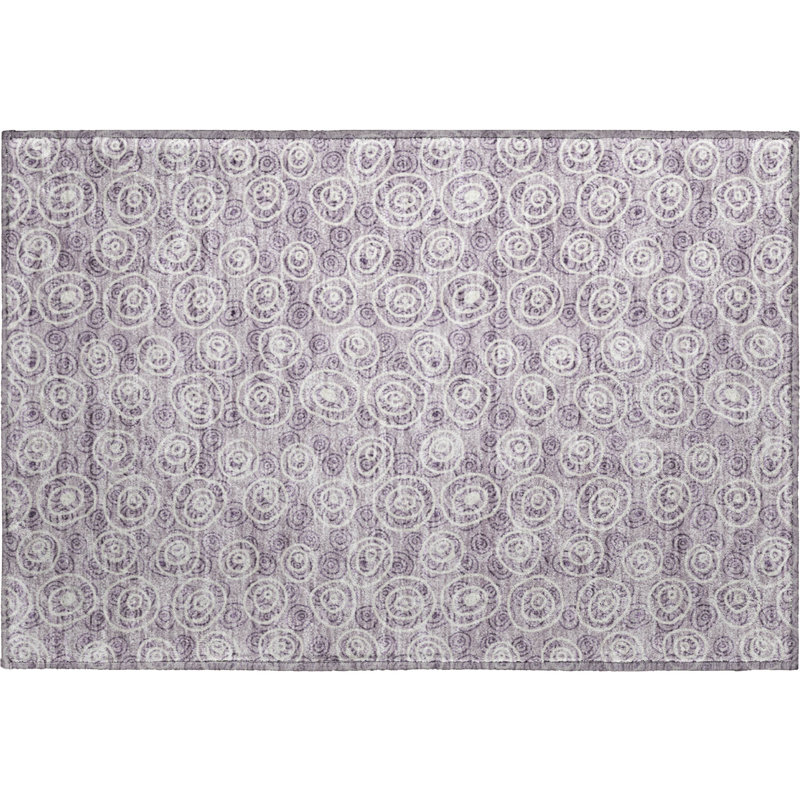 Premium Machine Washable Prisco Lavender Rug, Rectangle 1'8" x 2'6"