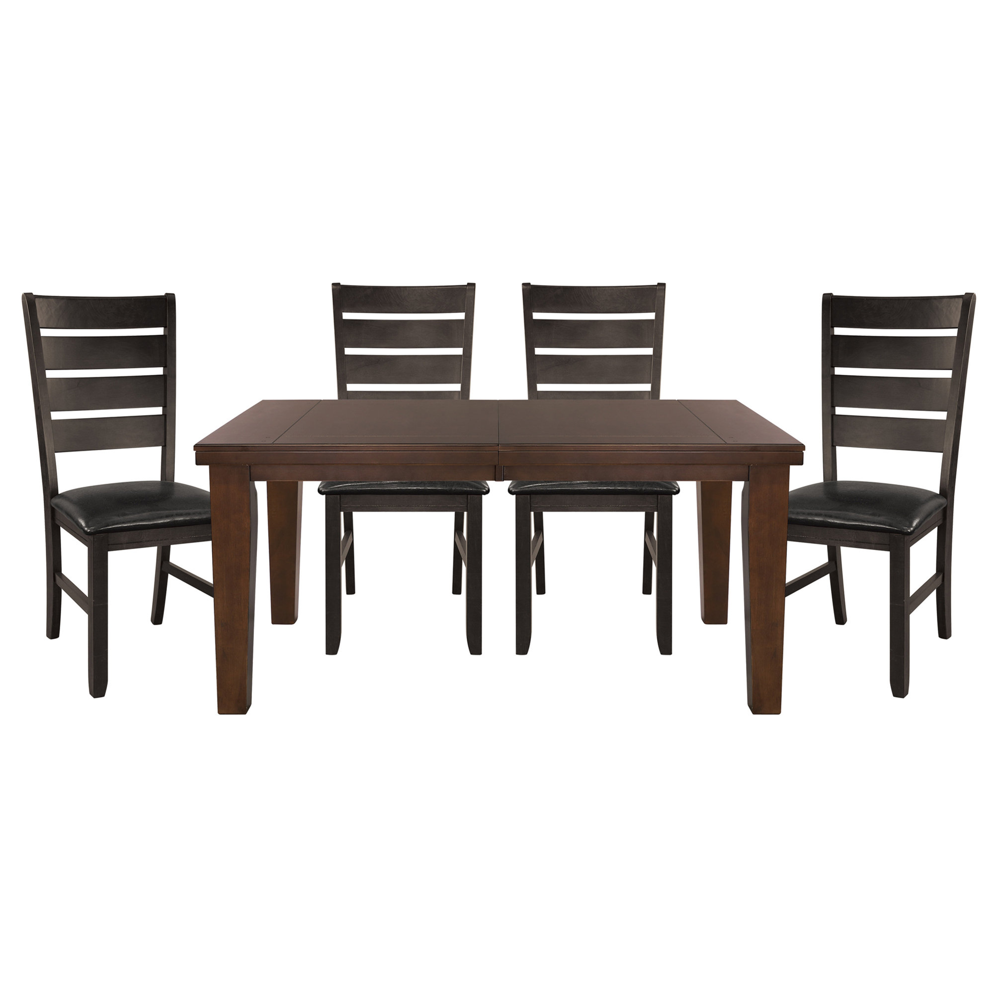 Latitude Run® Contemporary Dark Oak Finish Dining 5Pc Set Table W Self ...