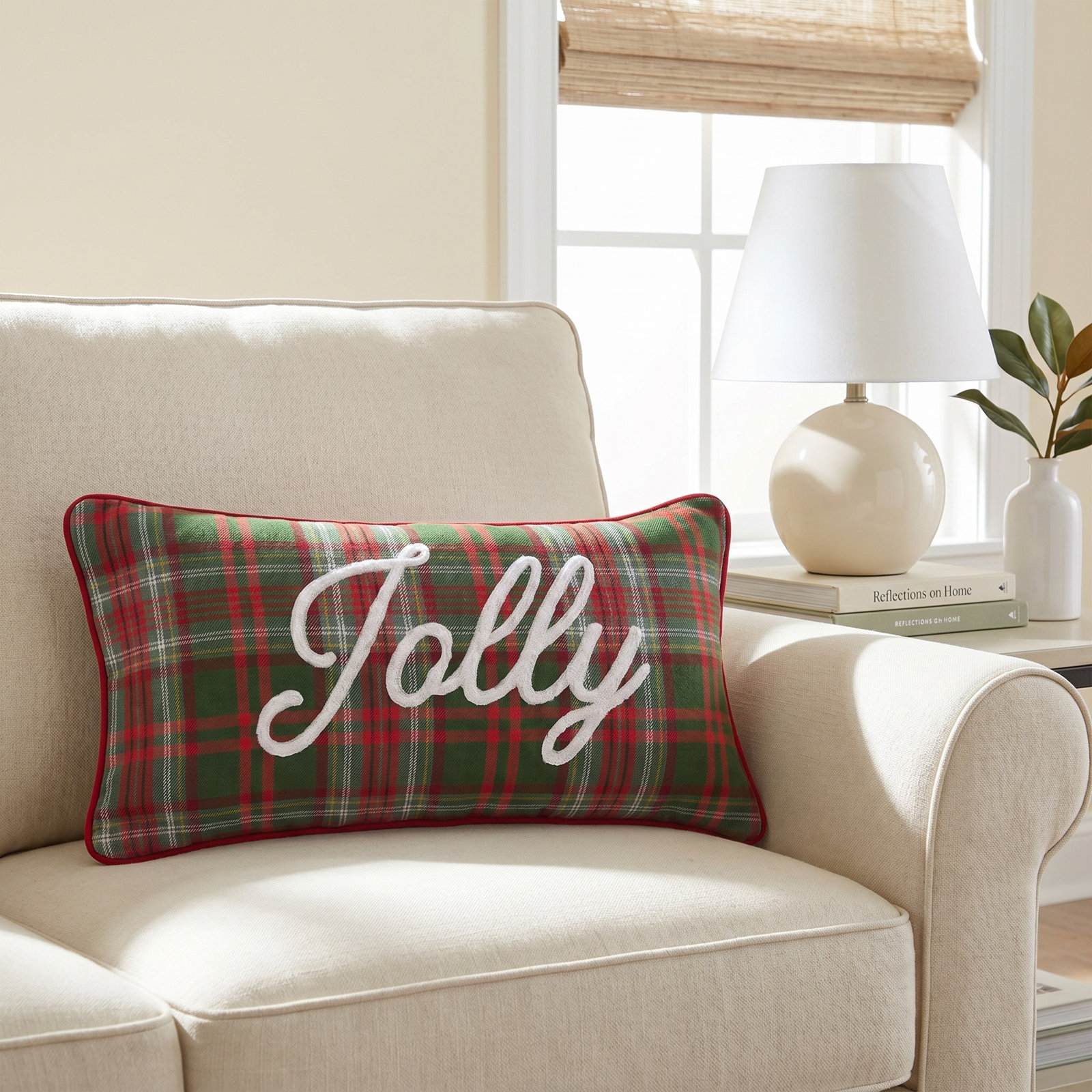 Jolly Plaid Pillow