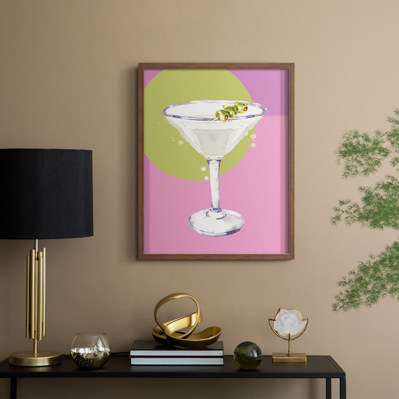 Reproduction encadrée Martini - bois massif, H 11 po x l 9 po, Noyer
