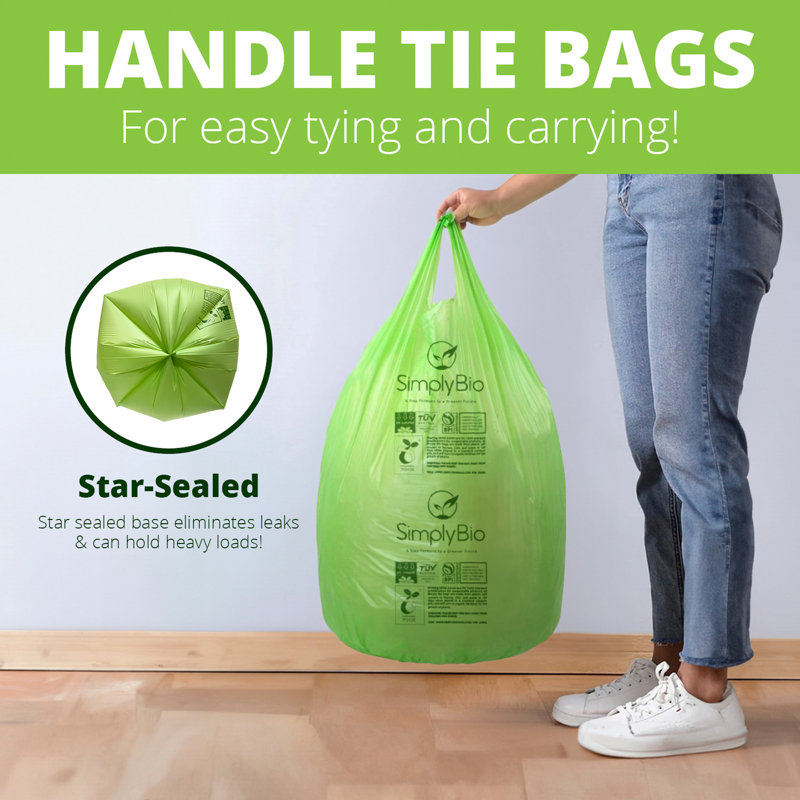 13 Gallons PLA And PBAT Based Trash Bags - 30 Count