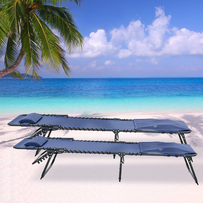 Face Down Chaise Lounge Chair 5-Position Adjustable Sunbathing, Foldable Tanning Chair with Face, Arm Holes for Pool, Beach, Patio, Lawn (2 Pcs)