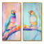 «Pastel Oil Parakeet Bird Portrait», ensemble de 2 impressions sur toile-1938566949-1938566953