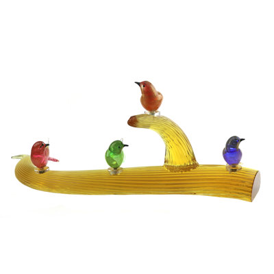 Murano Glass Branch With 4 Birds