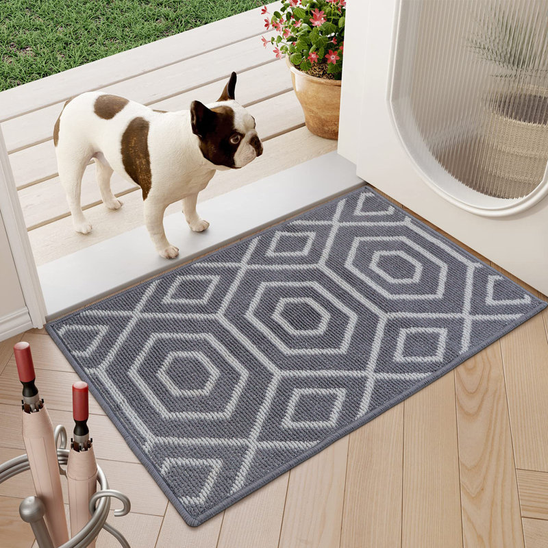 Tapis d'entrée antidérapants Welcome, gris, L 20 po x L 31 po