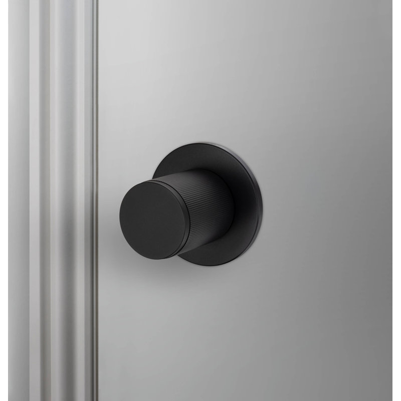 Cylindrical Knob with Round Rosette, Welders Black