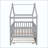 Wooden House Bed with Trundle