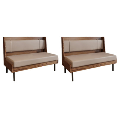 Light Luxury Craft Style Cafe Restaurant Bench Faux Leather Upholstered Bench