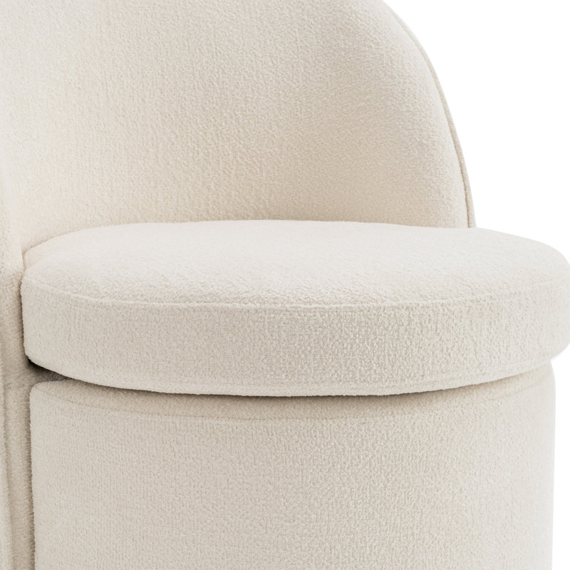 Fauteuil d'appoint rembourré pivotant avec dossier haut, Blanc