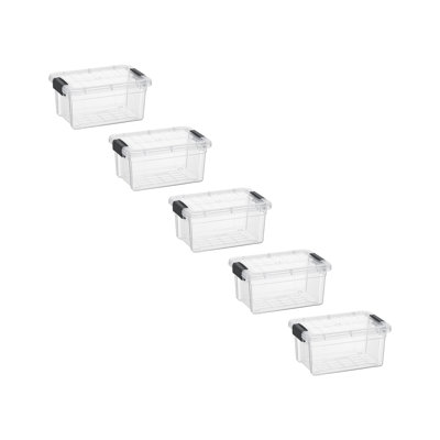  X Mini Storage Container Plastic Crayon Box Stackable Clear Arts and Sewing Organizer, 0.7 Quart, 2 Pack