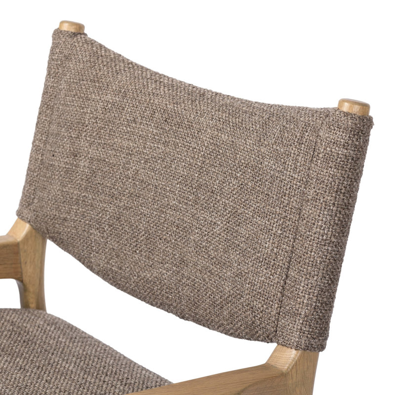 Jayla Upholstered Arm Chair, Saxon Mink, Natural Oak