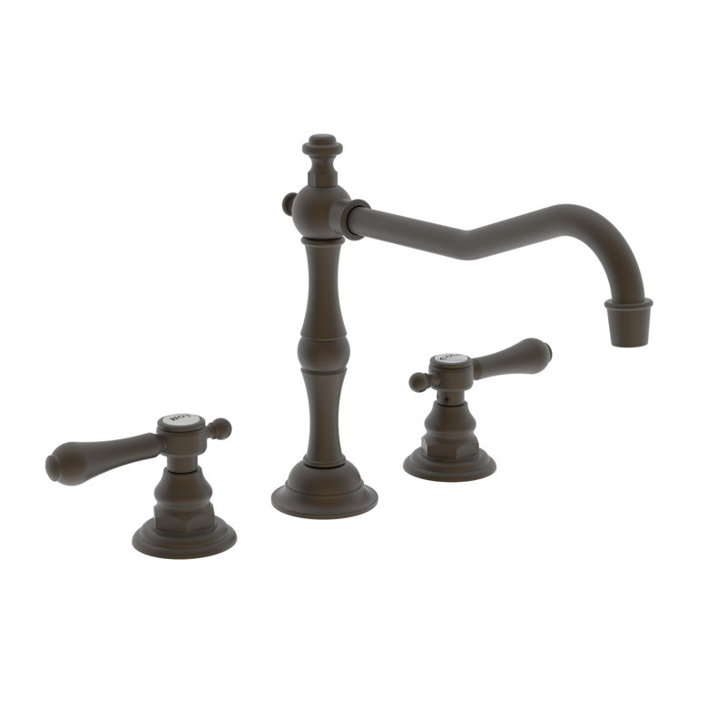 Chesterfield Double Handle Kitchen Faucet, Lever, Satin Brass (PVD)
