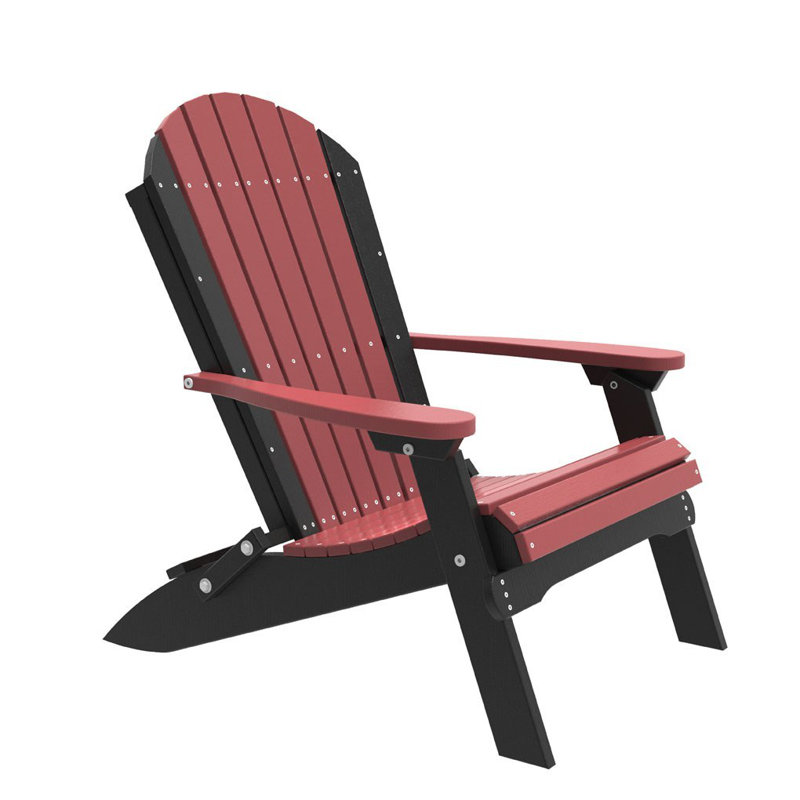 Chaise adirondack pliante en plastique Giraud, Bois de cerisier / noir