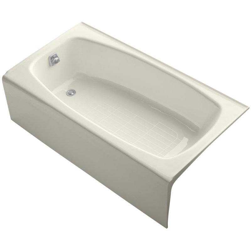Dynametric Alcove 60" x 32" Soaking Bathtub, Blanc, Left