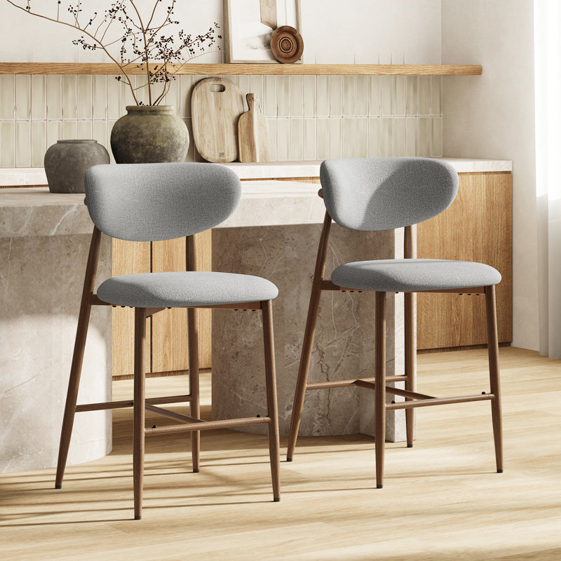 Tabouret de comptoir rembourré Westhampton, Gris, 2