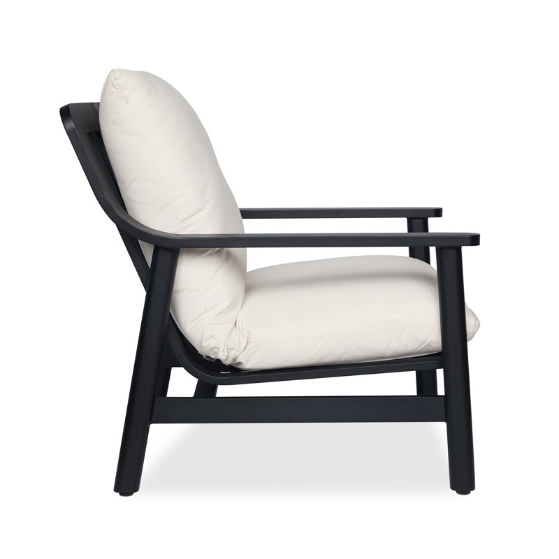 Real Flame Pomona 30" Metal Outdoor Oversized Chair Set Of 2 In Black With Sunbrella Cushions