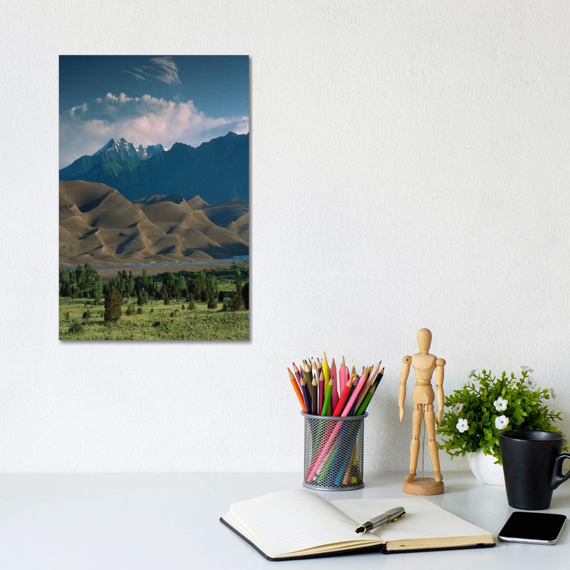 750' Sand Dunes Rise Against the Sangre De Cristo Mountains 1 Piece Wrapped Canvas Wall Art, 20.32 cm H x 30.48 cm W