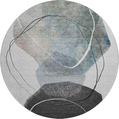 Premium Machine Washable Mayfield AMF2077 Abstract Rug