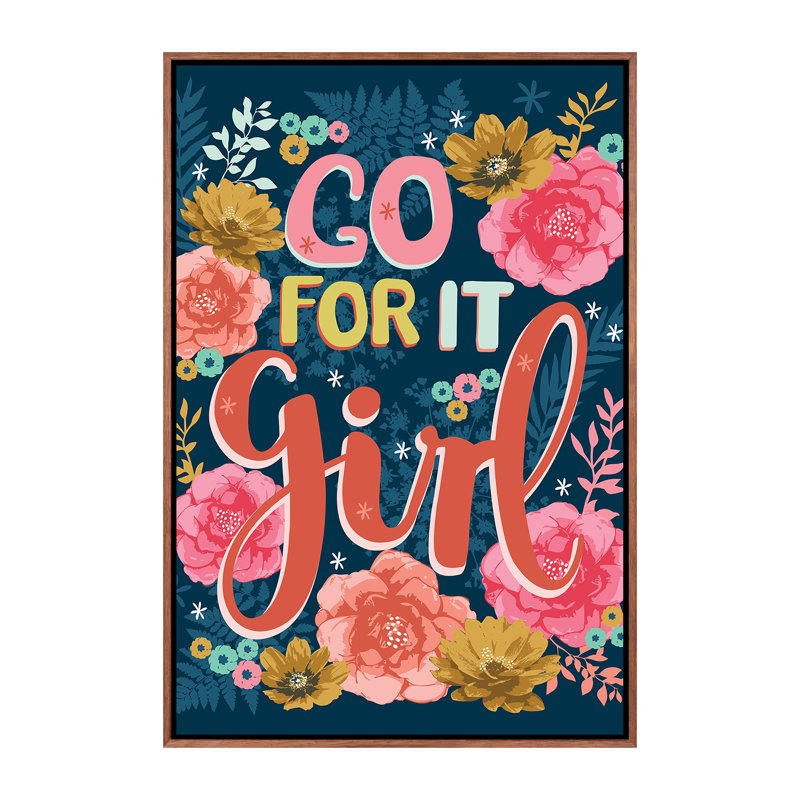 «Everyday Sassy Says II» par Lisa White boutons - impression d'art graphique, Toile avec cadre en bois classique