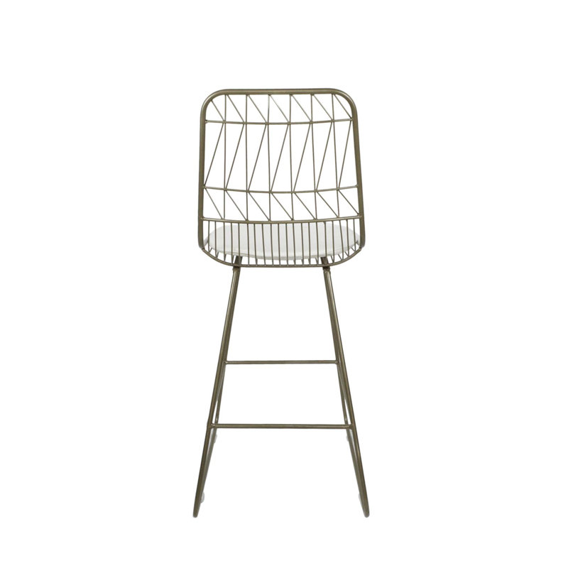 Tabouret de comptoir pour îlot de cuisine Niez, Cuivre, Beige