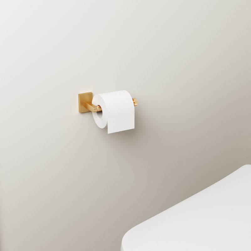 Metal Wall Paper Towel Holder, Gold