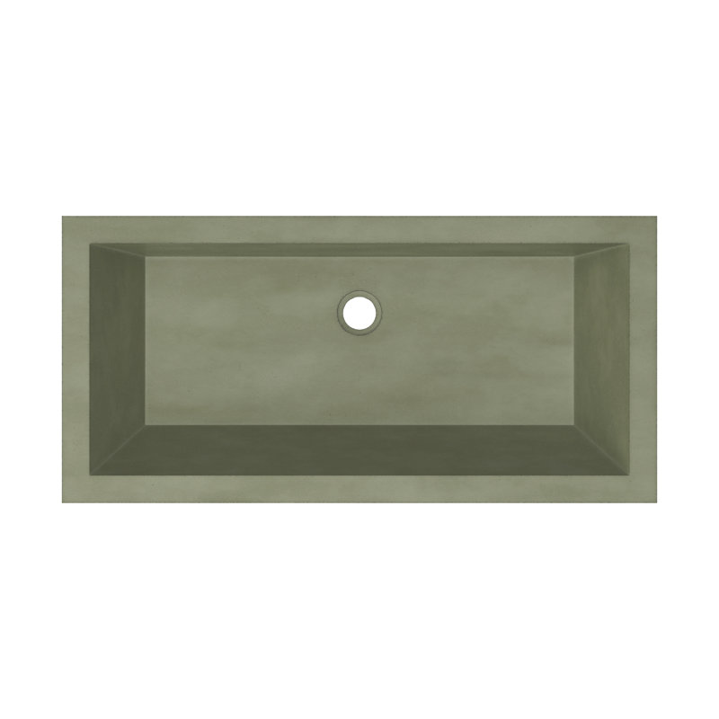 Arcata 30" Undermount Concrete Trough Bathroom Sink, Sage