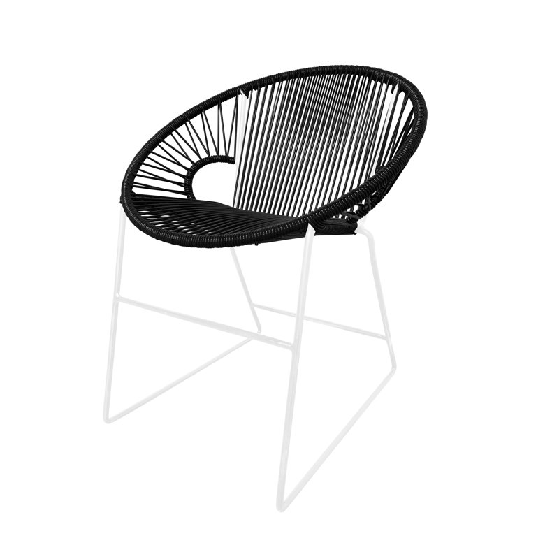 Chaise de patio Puerto, Noir / Blanc