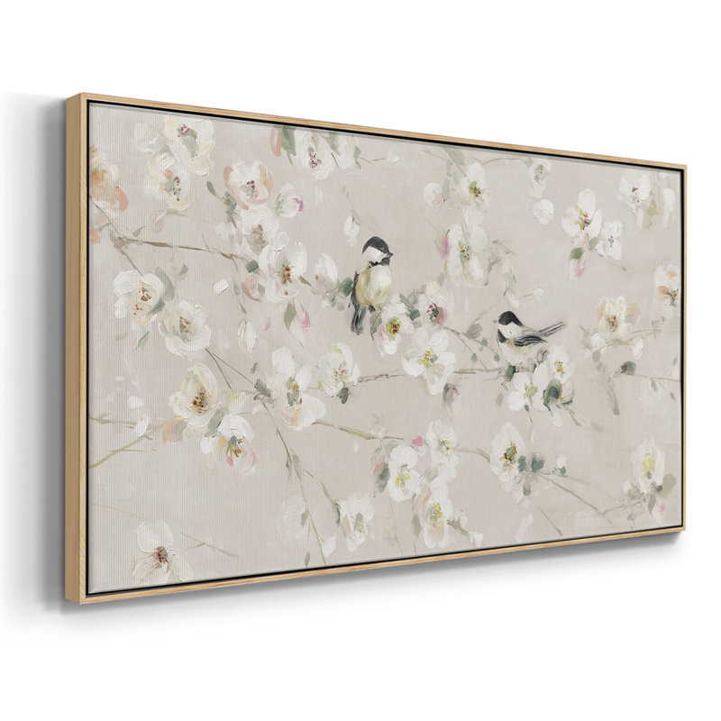 Sweet Song of Spring - Toile tendue avec châssis encadré - Prêt à être accroché, Naturel, H 21 po x l 41 po