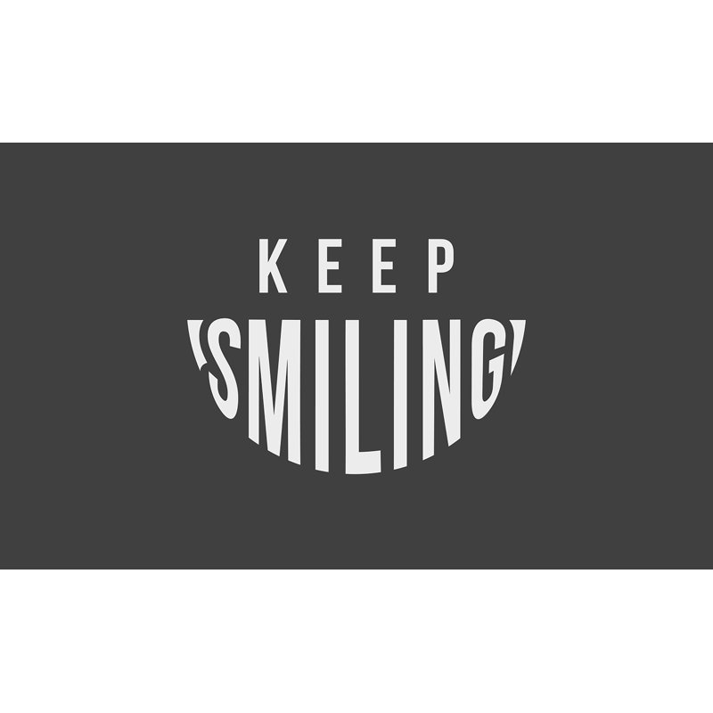 Paillasson d’intérieur antidérapant Keep smiling, l 36 po x L 60 po, Gris anthracite