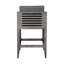 Tabouret de bar d'extérieur en bois d'eucalyptus gris avec coussins en oléfine gris Rigsby - Ensemble de 2-1636741460-1636741462-1636741465