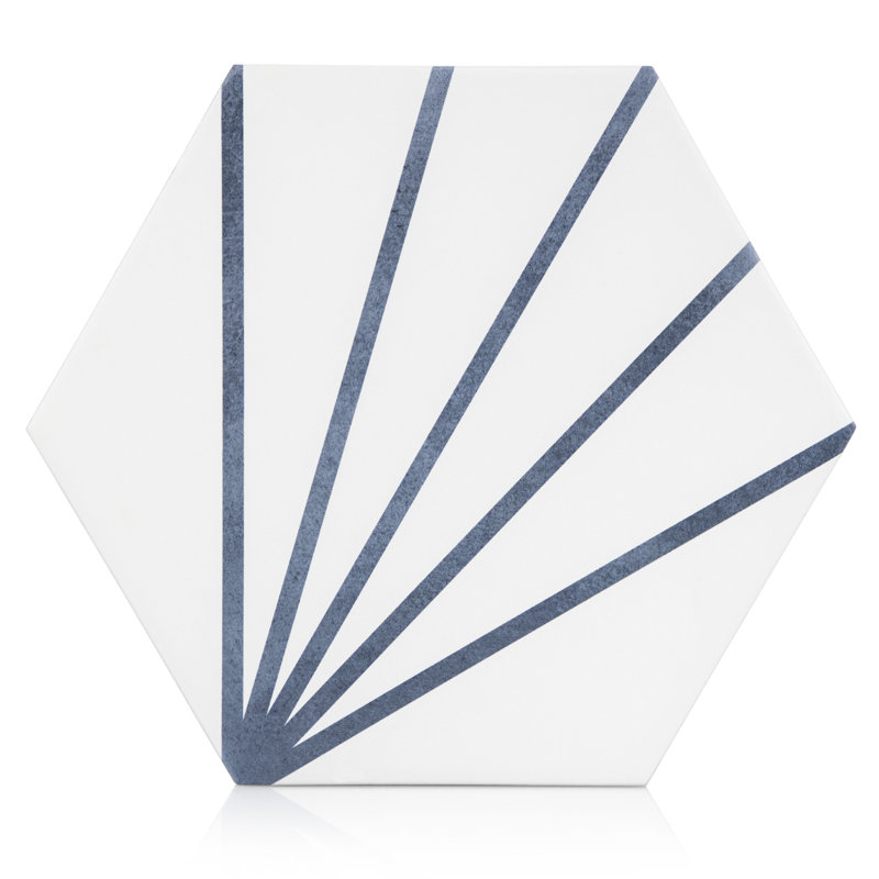 Rayon de soleil hexagonal gris foncé, Bleu clair