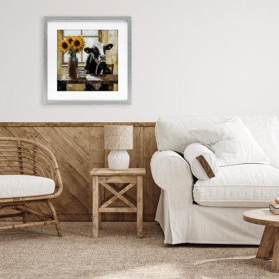 «Saint Cow Cow Rustic Farm», reproduction encadrée sous verre, conception de Tina LeCour