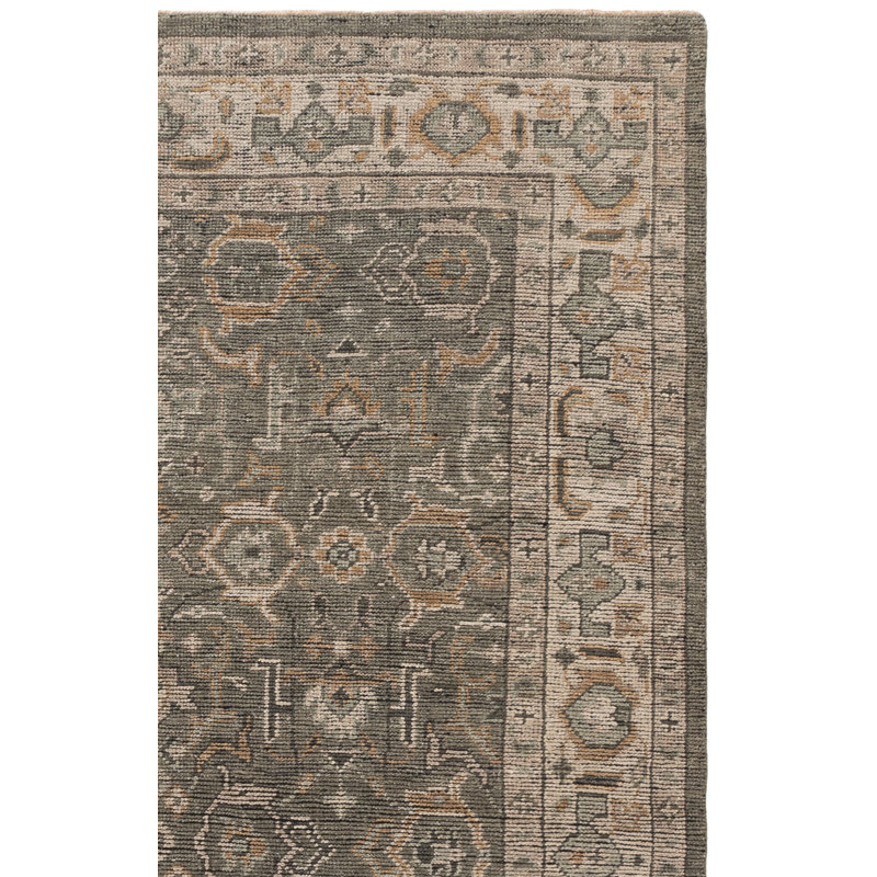 Izmir Hand-Knotted Wool Linen Area Rug, Rectangle 6' x 9'