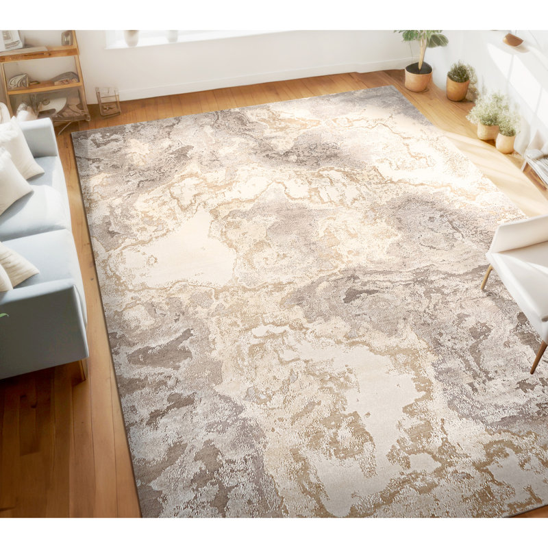 Tapis beige et taupe noué à la main de haute qualité, Rectangle 12 pi x 15 pi