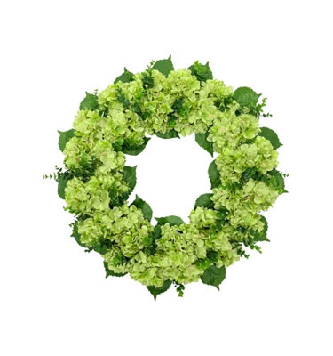 30" Artificial Light Green Hydrangea Wreath