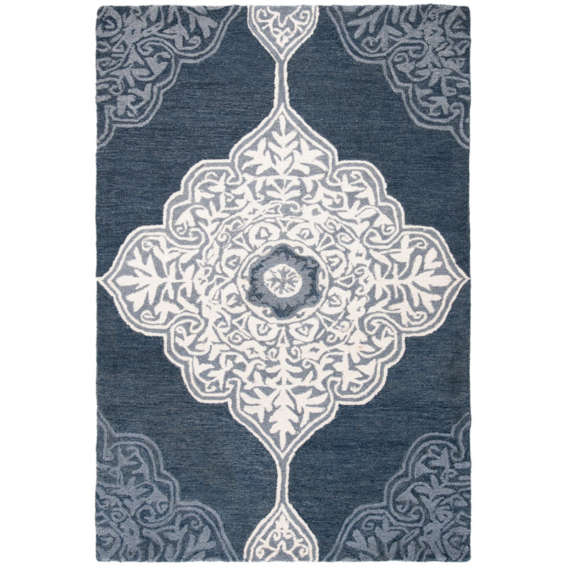 Jones Street Hand Tufted Wool Ikat Rug, Rectangle 4' x 6'