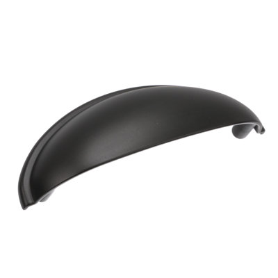 Poignée coupelle 3 po (76 mm) noir mat Ravino - paquet de 25
