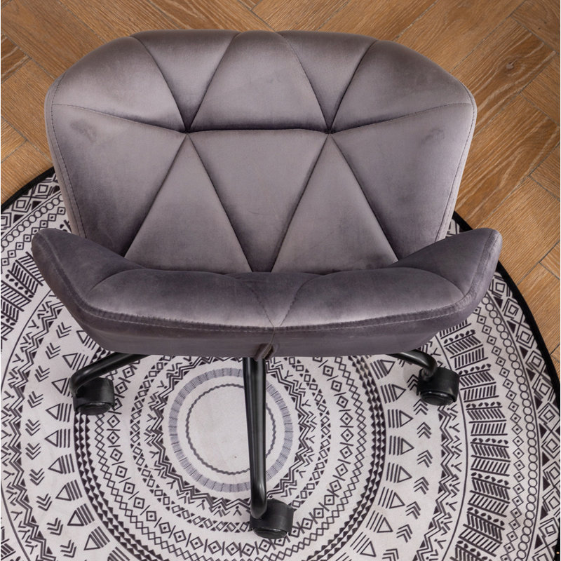 Chaise de bureau pivotante et capitonnée, Gris