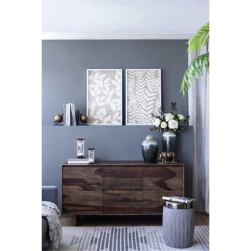 Accessoire de 2 boîtes murales à ombres florales 19,5 x 1 x 31,5 po, contraste blanc et beige, féminin pour la décoration du vestiaire avec fleurs