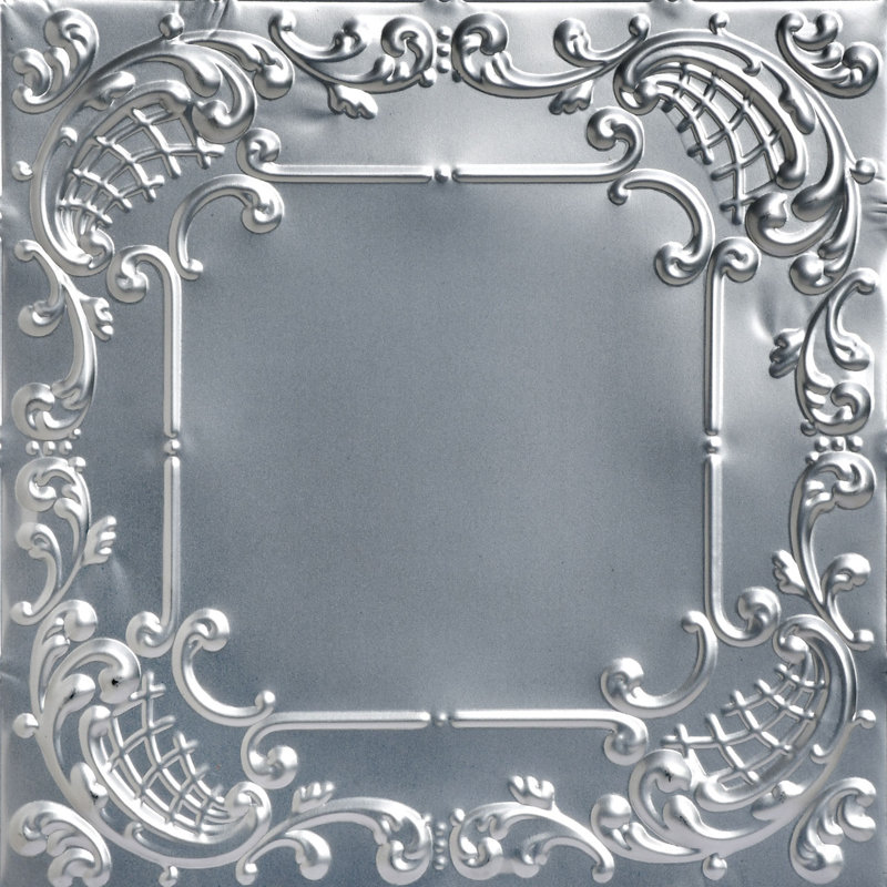 Tuile de plafond cloutée 2 pi x 2 pi Baby's Breath, Acier laqué