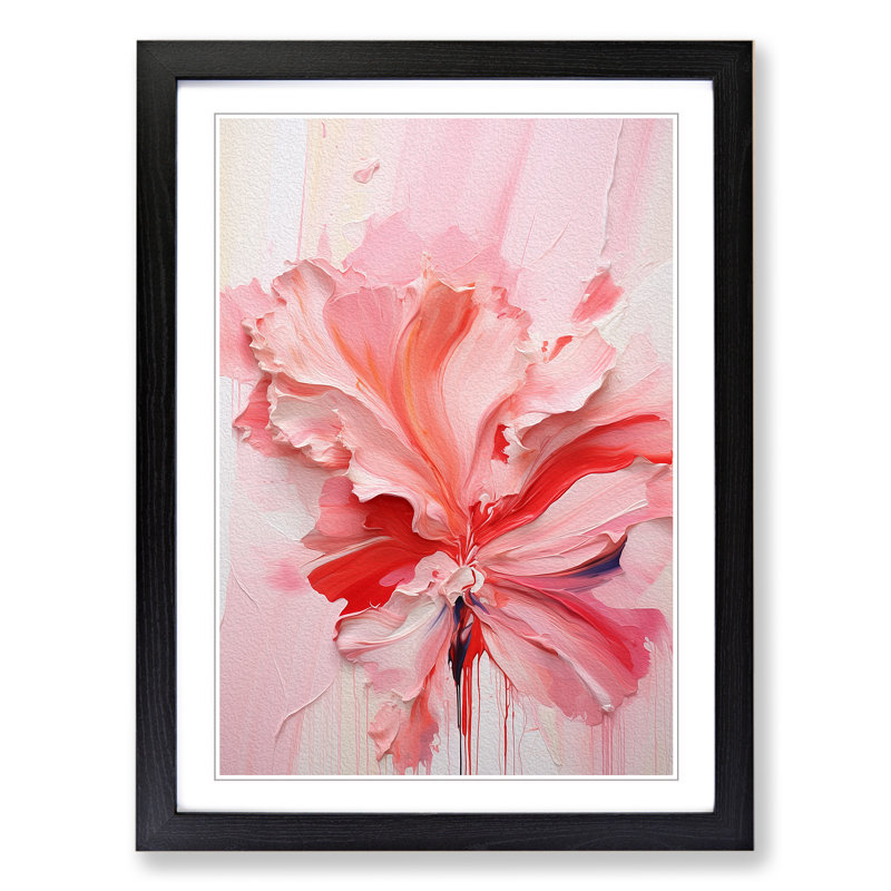 Carnation Flower Action No.2 - Single Picture Frame Print on Wood, Black Framed, 34cm H x 25cm W x 2cm D