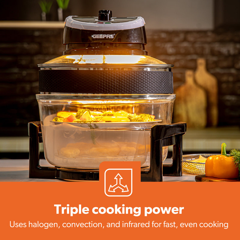 Geepas 1400W Turbo Halogen Oven, 17L -60min Timer