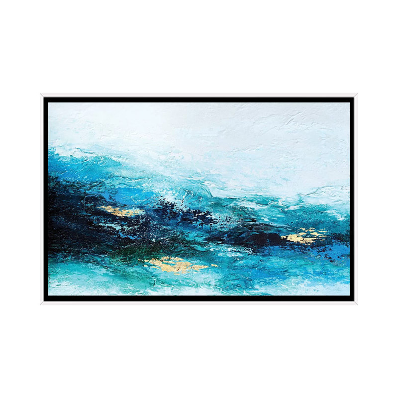 «Flourish Wave» par Spell rebond Fine Art - impression d'art graphique, 26" H x 40" W x1.5" D, White Frame, Pas de tapis