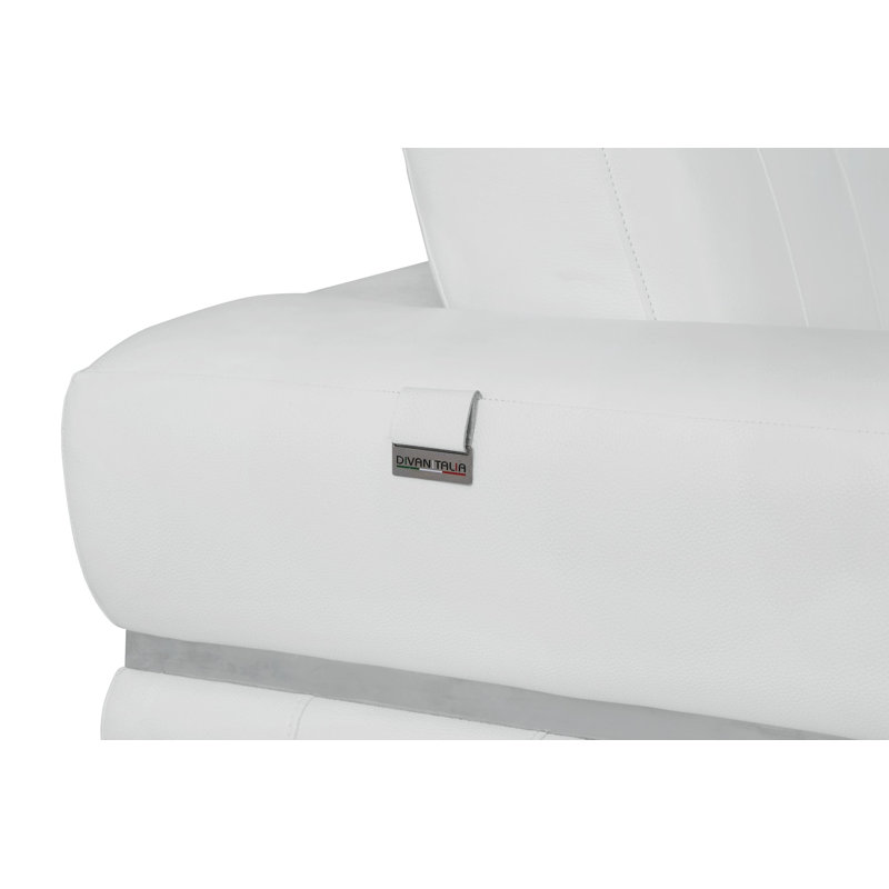 Monza Top Grain Italian Leather Chair, White Genuine Leather