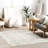 Rectangle Amity Abstract Machine Woven Polyester Area Rug in Ivory-1652140369