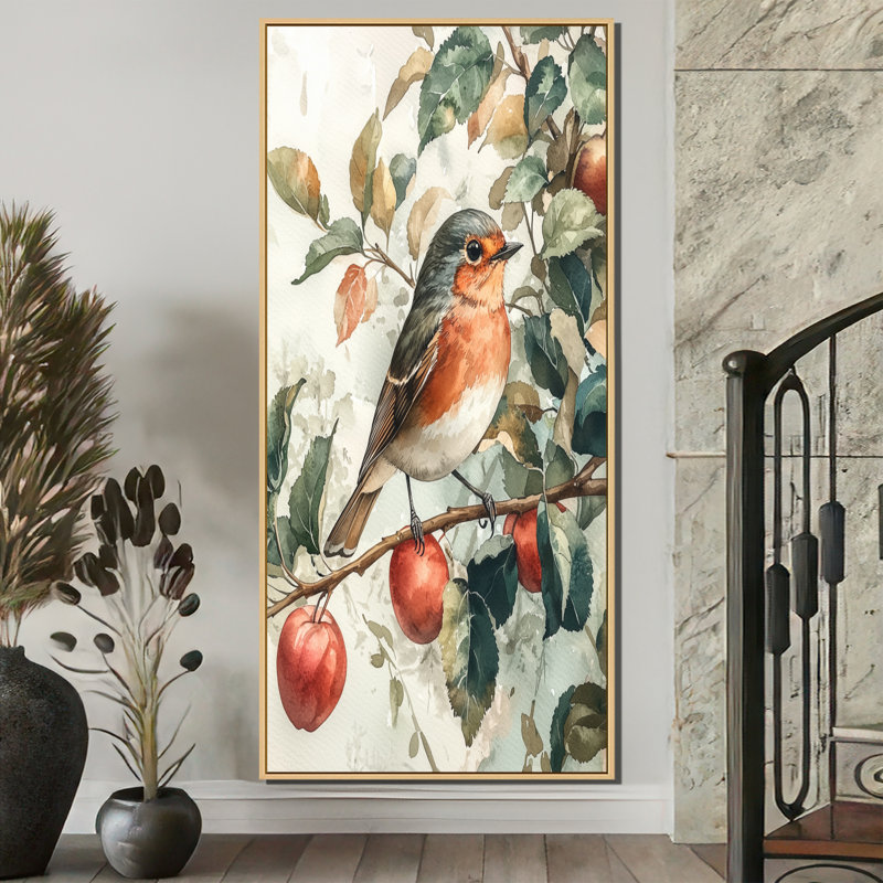 Lattimer - Animals Canvas Wall Art, 60" H x 28" W, Impression encadrée flottante, Crème, crème