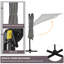 Parasol carré suspendu 8 pi x 8 pi gris clair